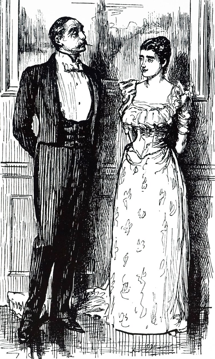 Egy rajzfilm „Pszichikai társadalom” címmel. Illusztrálta: George du Maurier (1834-1896) francia-brit karikaturista és író alkotó: George du Maurier