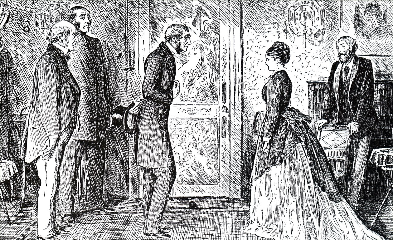 Jelenet Wilkie Collins Holdkő című művéből. alkotó: George du Maurier