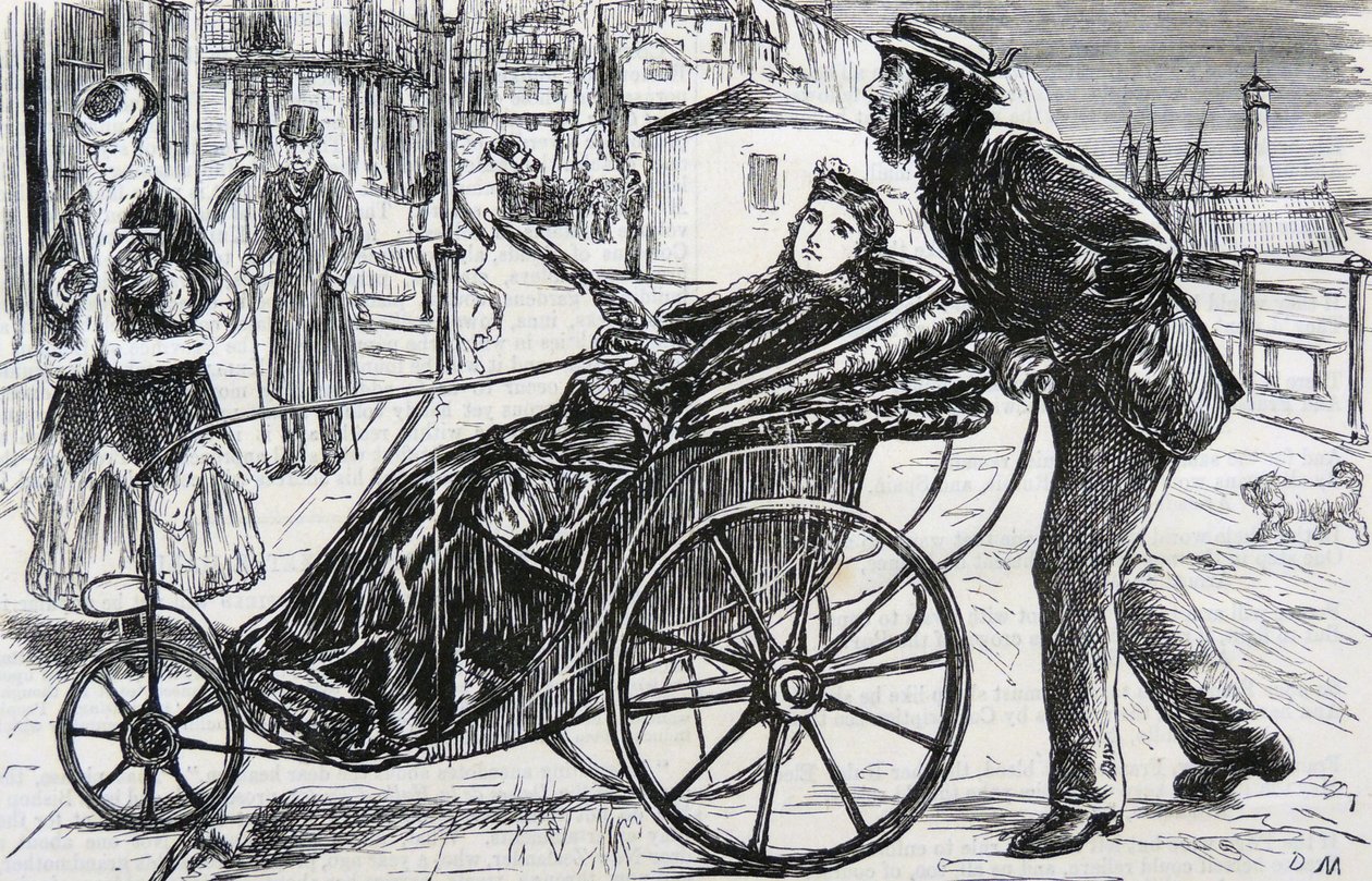 Patrick, tolja a hölgy fürdőszékét alkotó: George du Maurier