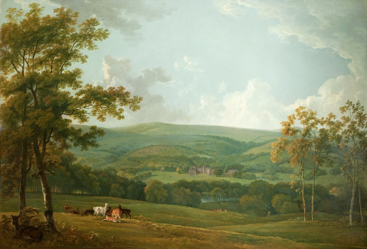 Távoli kilátás a Towneley Hallra, 1777 körül alkotó: George the Elder Barret