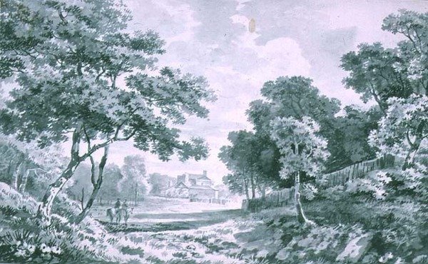 Egy ház látható az Open Parklandon alkotó: George the Elder Barret