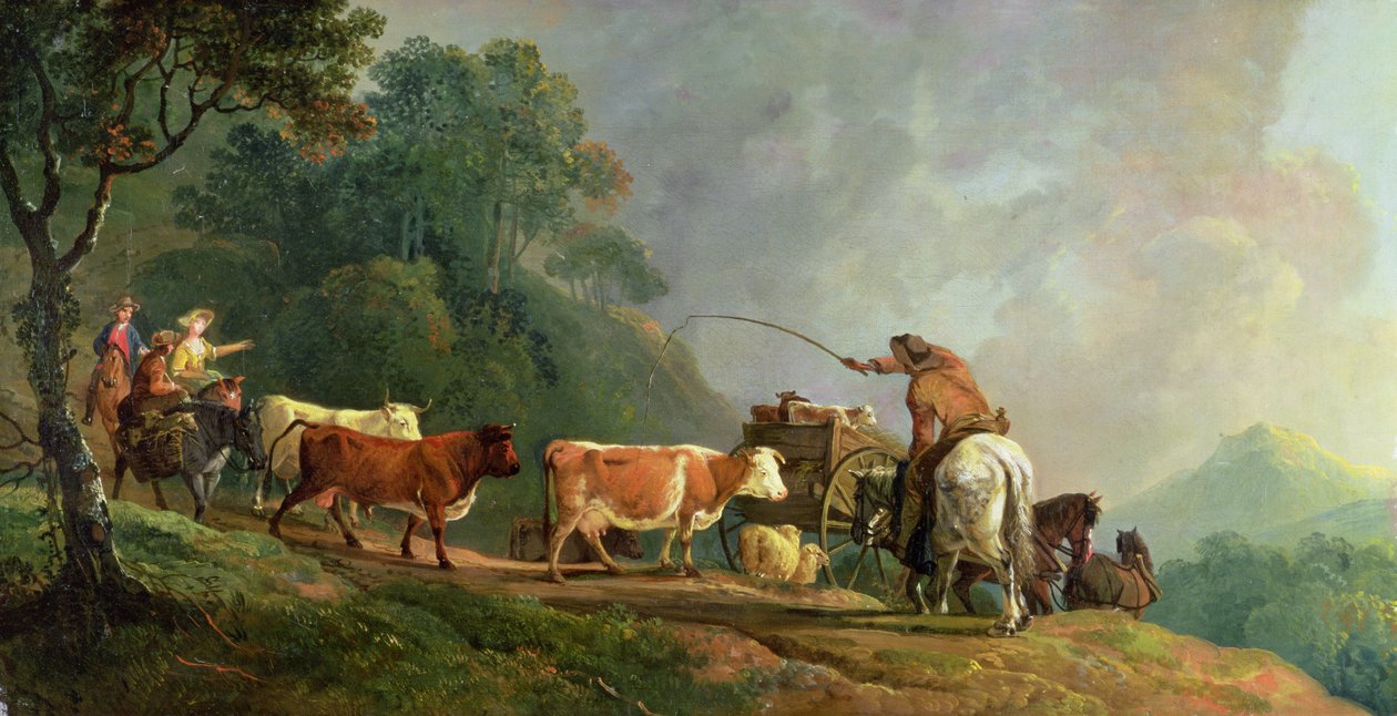 Piacra menni (olaj, vászon) alkotó: George the Elder Barret