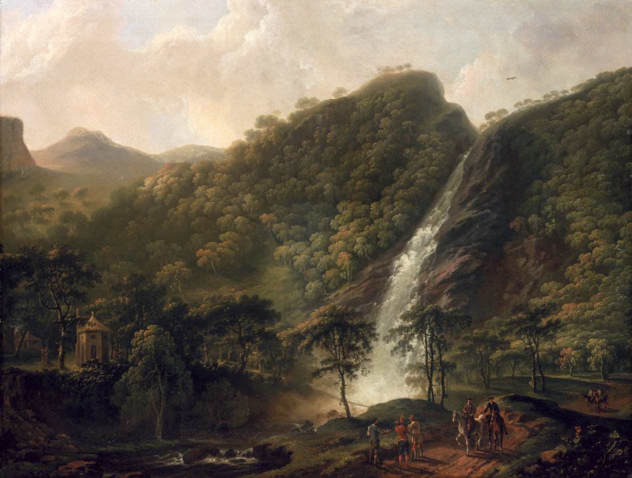 Kilátás a Powerscourt-vízesésre alkotó: George the Elder Barret