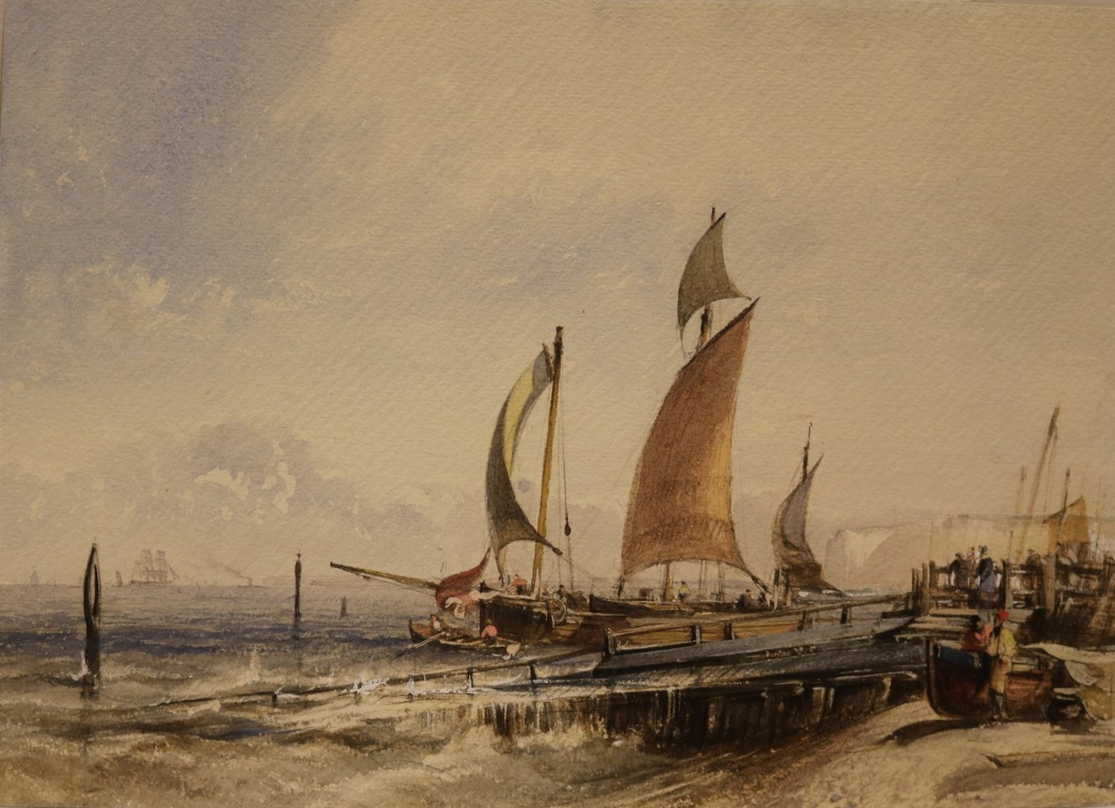 Parti jelenet, 1830 körül (akvarell és testfesték, papír) alkotó: George the Elder Chambers