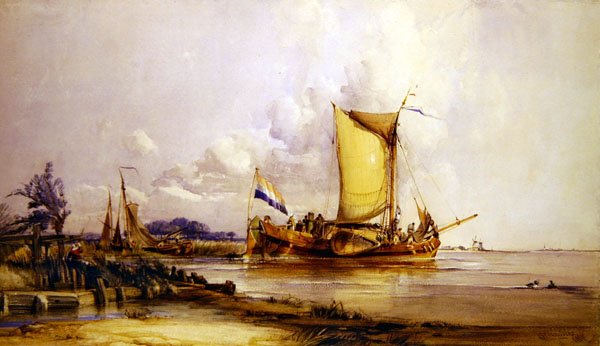 Holland halászhajók alkotó: George the Elder Chambers