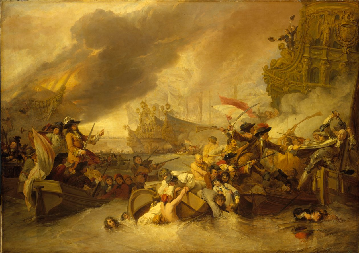 A La Hogue-i csata, 1692. május 23. alkotó: George the Elder Chambers