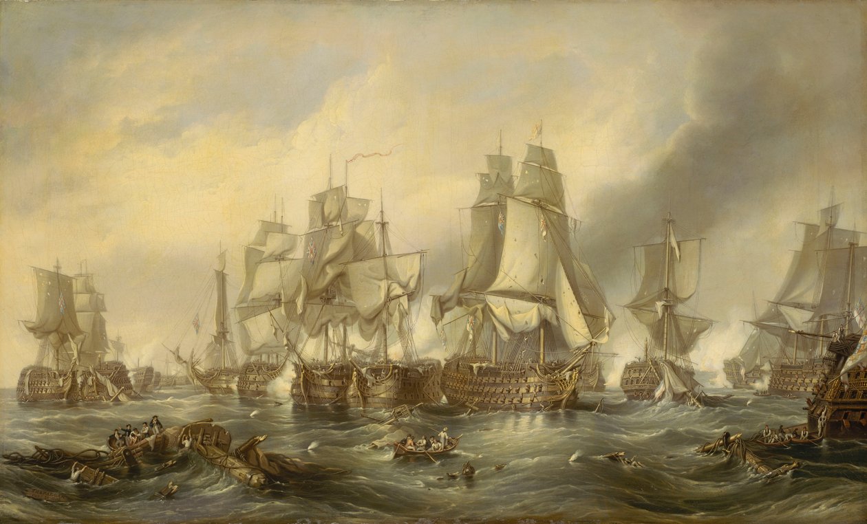 A trafalgari csata, 1805. október 21., 1836 körül (olaj, vászon) alkotó: George the Elder Chambers