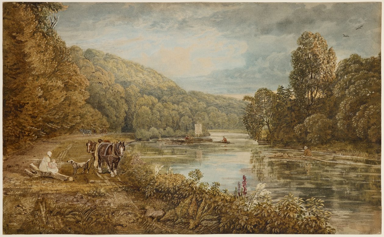 Cliveden Woods, 1812 körül (akvarell, papír) alkotó: George the Younger Barret