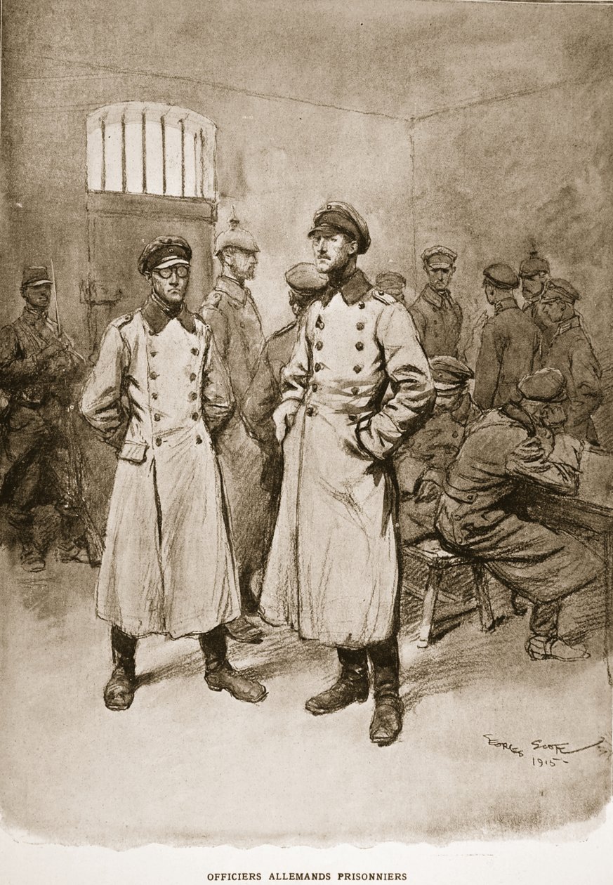 Fogságba esett német tisztek, 1915 alkotó: Georges Bertin Scott