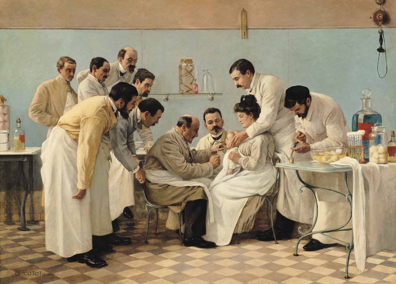 A cső behelyezése alkotó: Georges Chicotot