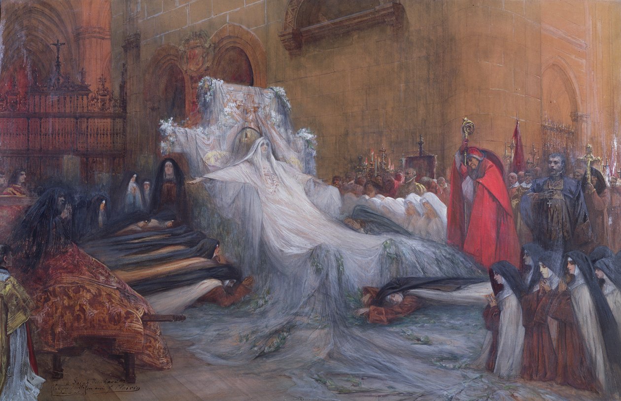 Sarah Bernhardt Avilai Szent Teréz címszerepében Mendes „La Vierge d