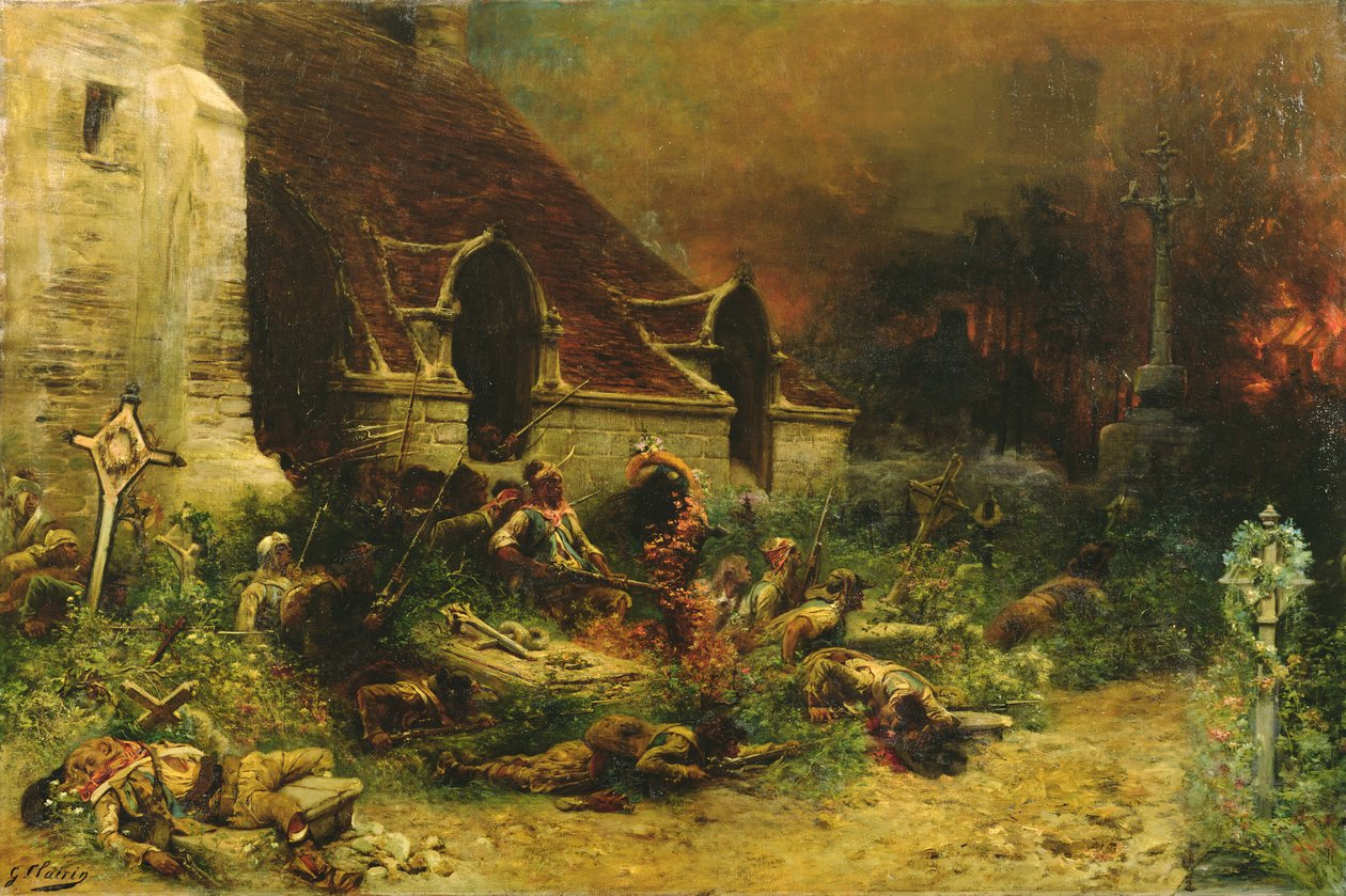 A chouanok a halottaikat védik, 1902 alkotó: Georges Clairin