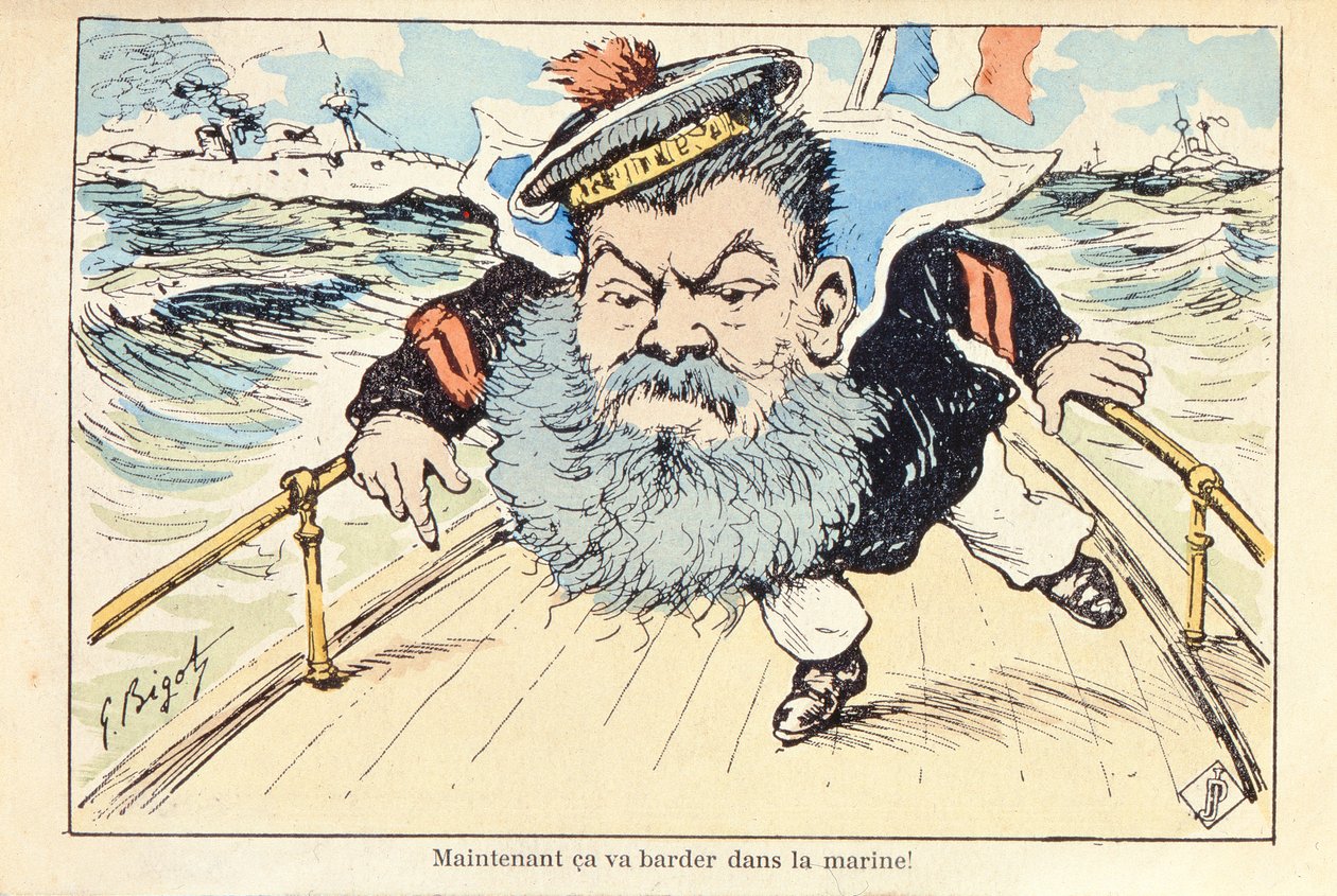 Camille Pelletan (1846-1915) haditengerészeti miniszter karikatúrája alkotó: Georges Ferdinand Bigot