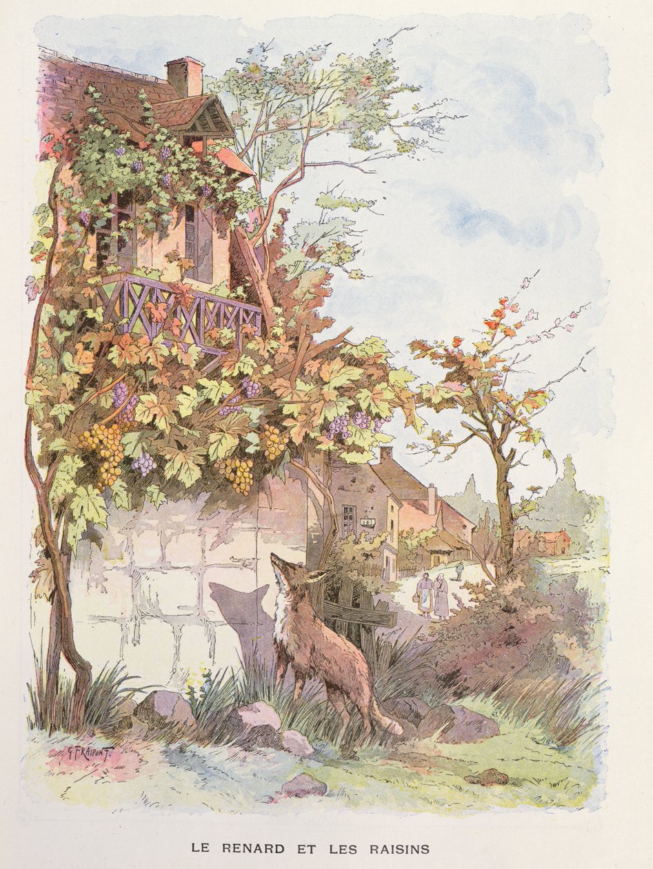 A róka és a szőlő, 1900 körül alkotó: Georges Fraipont