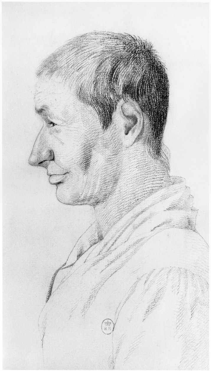 Mániákus, illusztráció Jean Etienne Dominique Esquirol (1772-1840) kiadatlan értekezéséből a Salpetriere menedékház őrültjeiről, 1818 körül alkotó: Georges Francois Gabriel