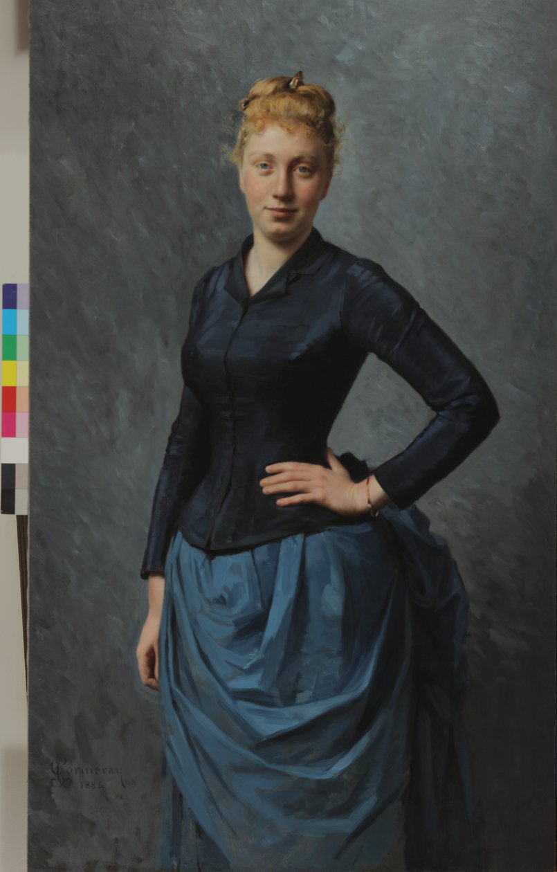 Egy fiatal nő portréja kékben, 1886 alkotó: Georges Jean Louis Cormeray
