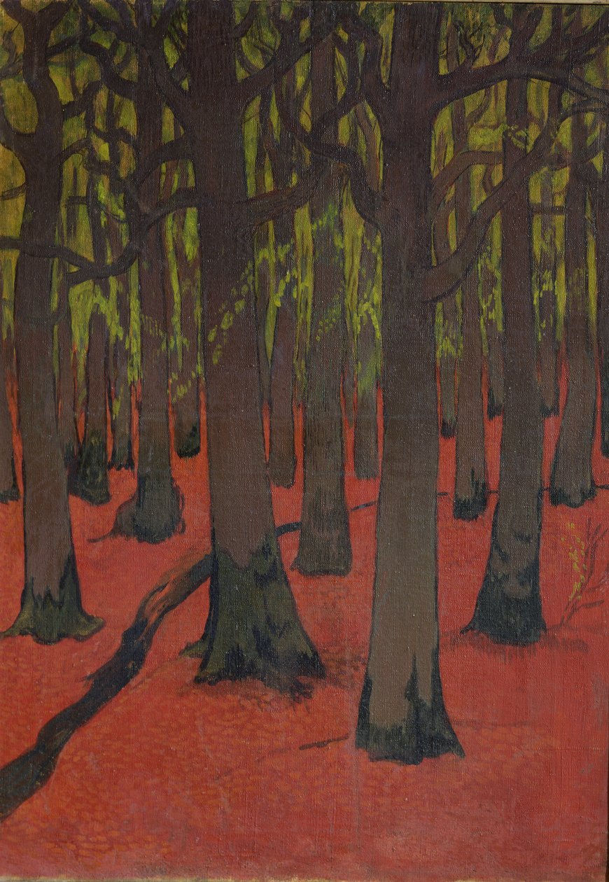 Az erdő vörös földdel, 1891 körül alkotó: Georges Lacombe