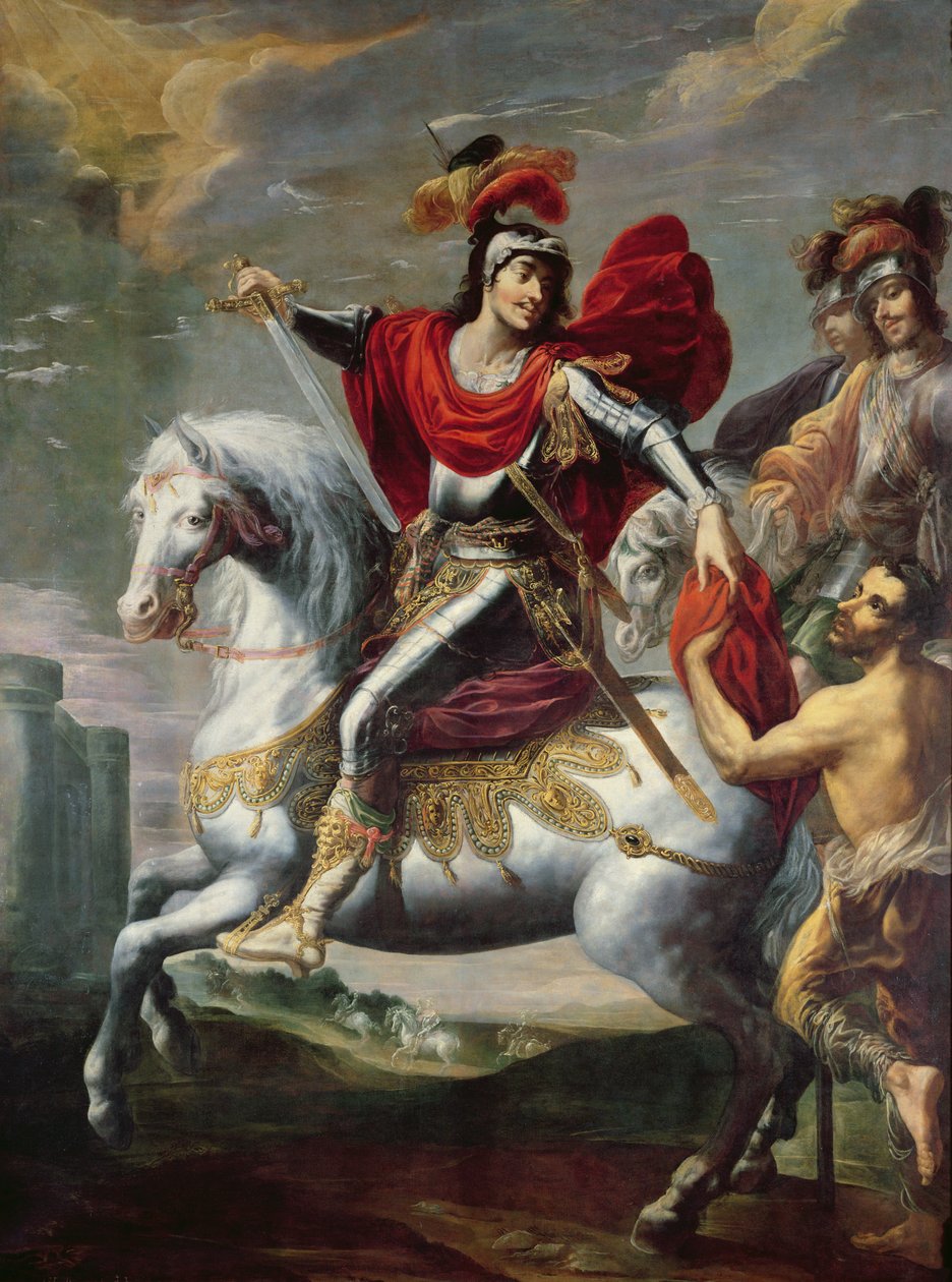 Szent Márton megosztja köpenyét a koldussal alkotó: Georges Lallemand