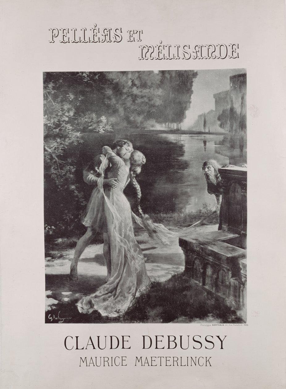 Claude Debussy (1862-1918) és Maurice Maeterlinck (1862-1949) „Pelleas és Melisande” címlapja alkotó: Georges Marie Rochegrosse