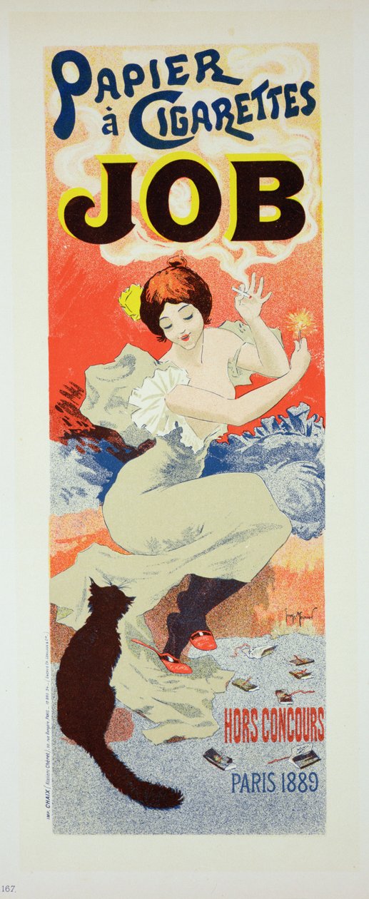 Egy „Job Cigarette Papers” (1894) című plakát reprodukciója alkotó: Georges Meunier