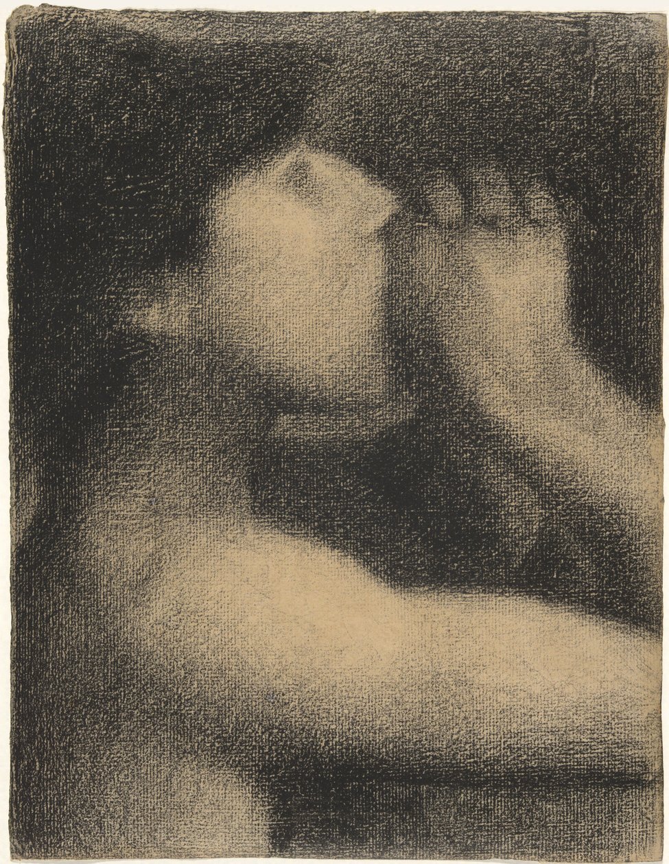 Echo, Study for "Bathers at Asnieres", 1883-4 (conte zsírkréta papíron) alkotó: Georges Seurat