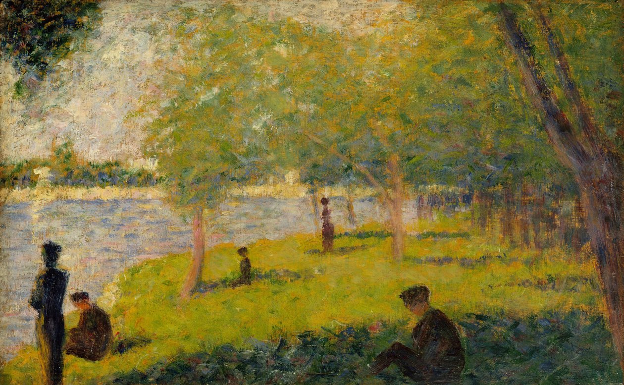 Tanulmány a Vasárnap a La Grande Jatte-on című képhez, 1884 (olaj, fa) alkotó: Georges Seurat