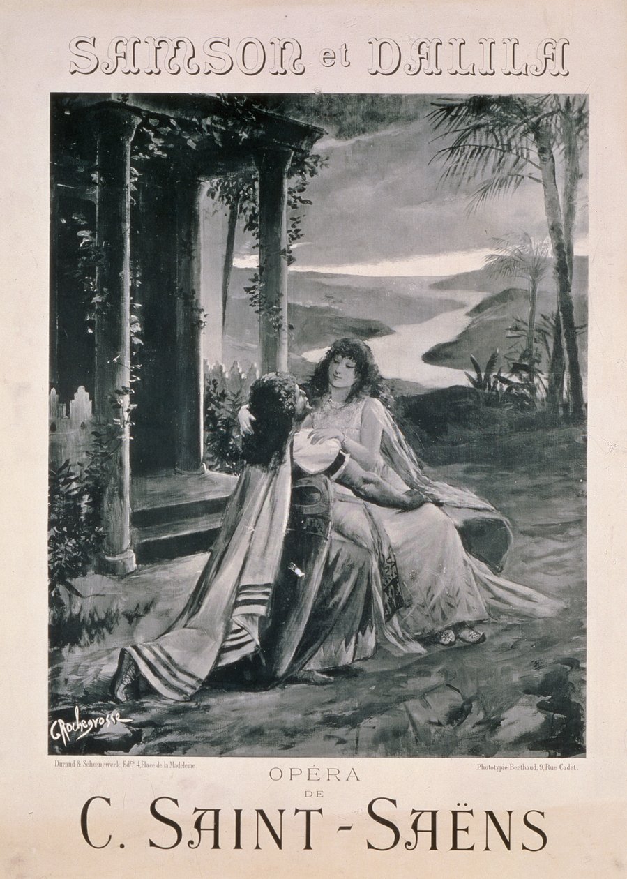 „Sámson és Dalila” reklámplakát, Camille Saint Saens (1835-1921) operája alkotó: Georges Marie Rochegrosse