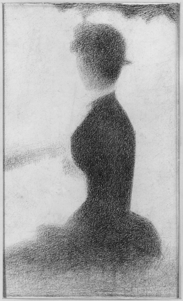Tanulmány a Vasárnap délután a La Grande Jatte-szigeten című képhez, 1884 (conte ceruza, papír) alkotó: Georges Seurat