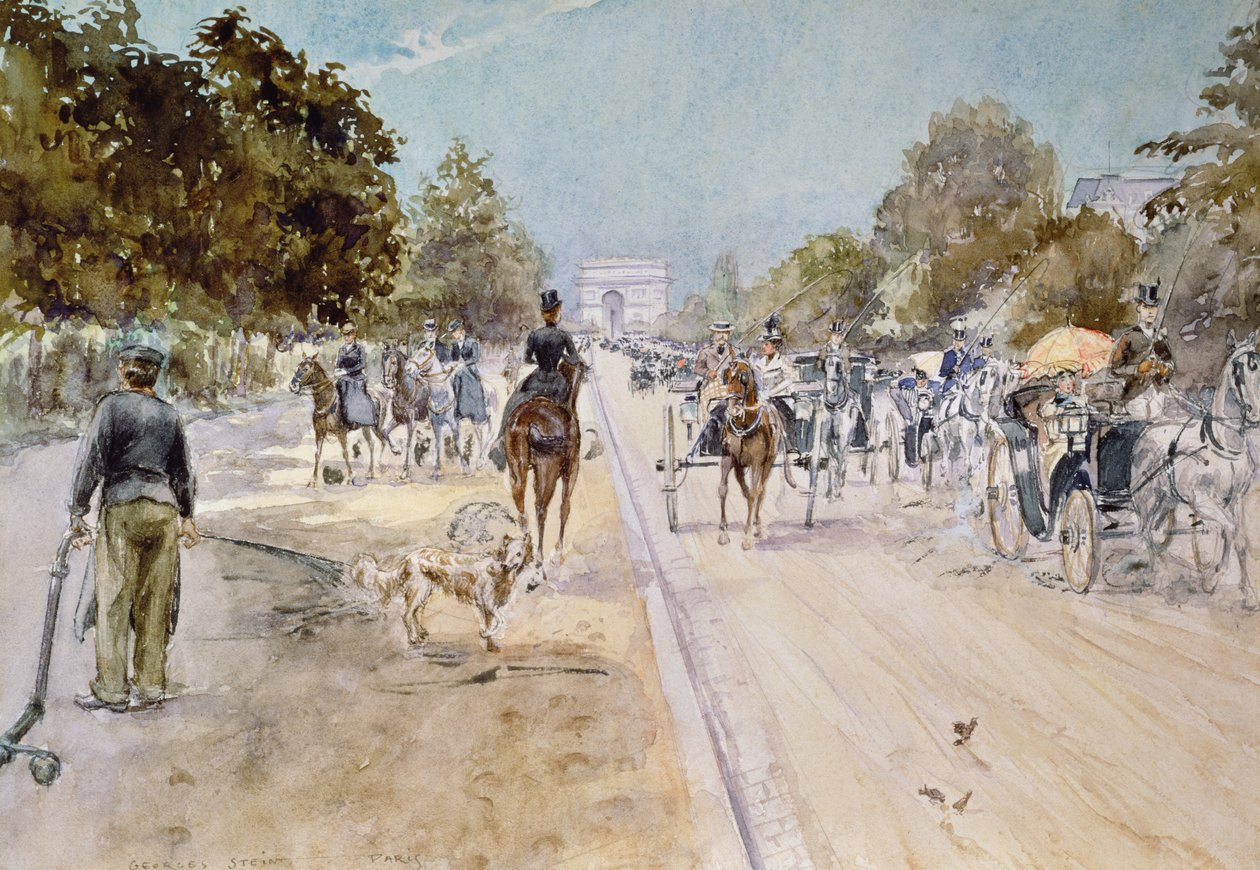 Kocsik a Champs Elysees-n alkotó: Georges Stein