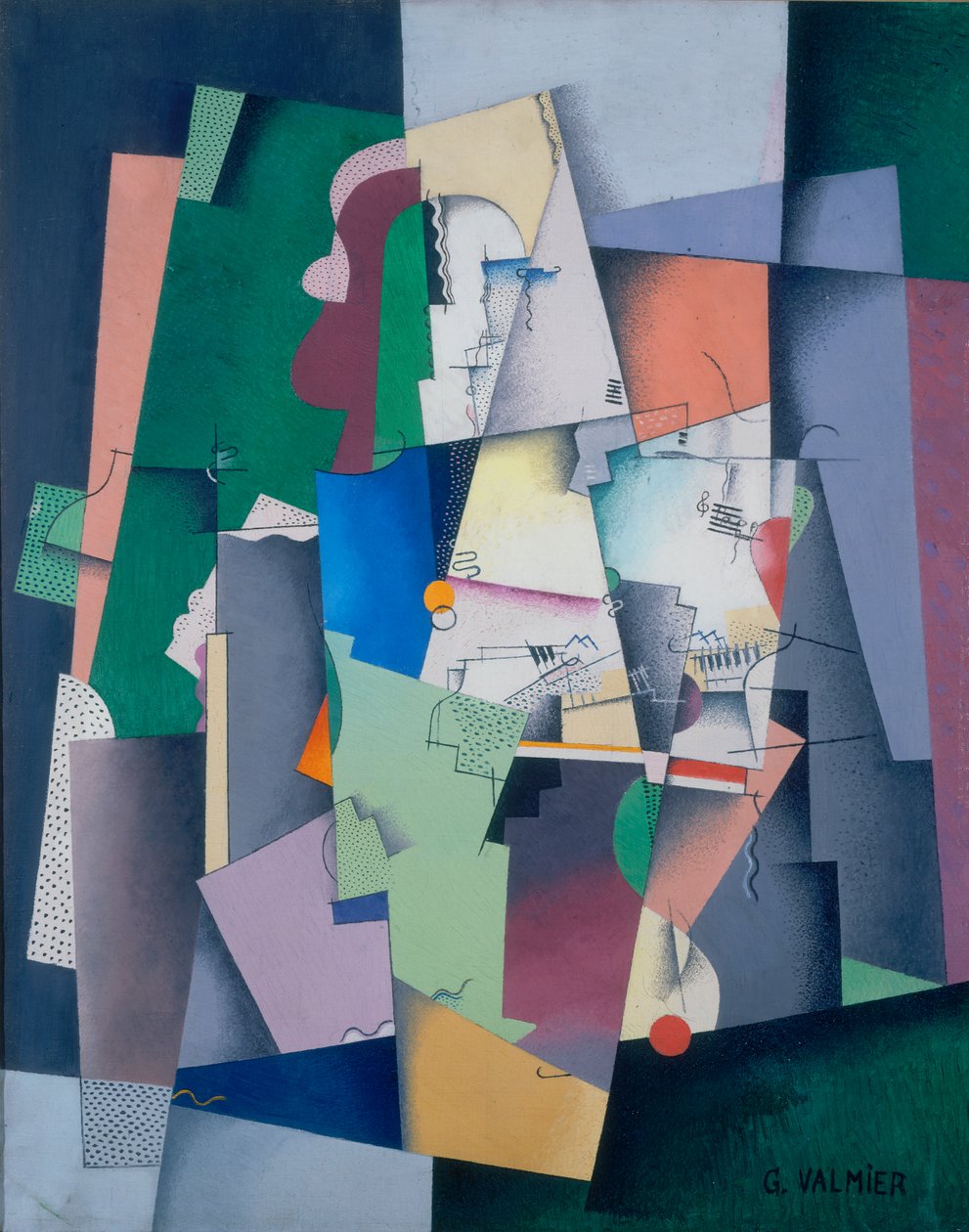 Kompozíció, Fiatal nő a zongoránál alkotó: Georges Valmier