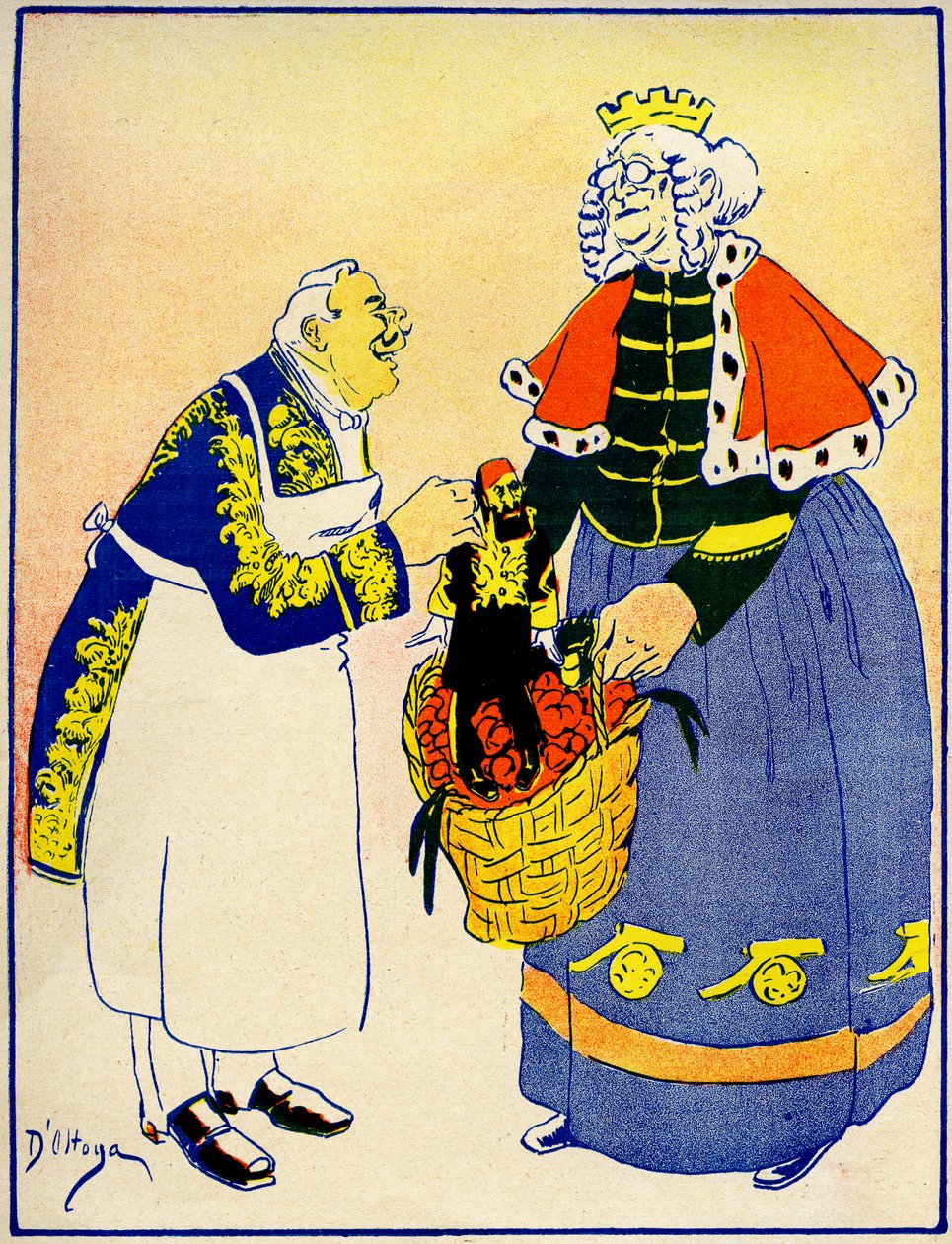 Egy diplomata átadja Törökországot Európának, hogy vigyázzon rá, 1908. alkotó: Georges d 1878 1937 Ostoya