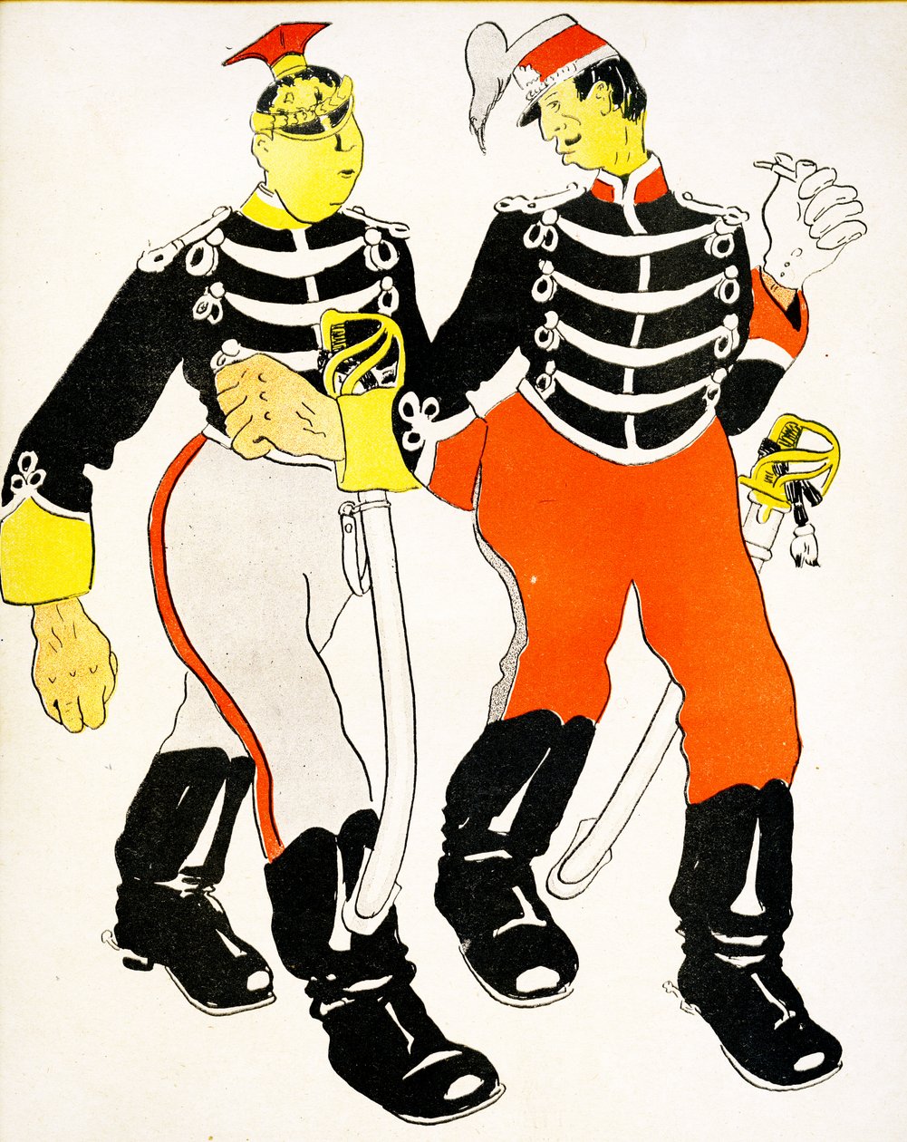 Két belga tiszt beszélget, 1904. alkotó: Georges d 1878 1937 Ostoya