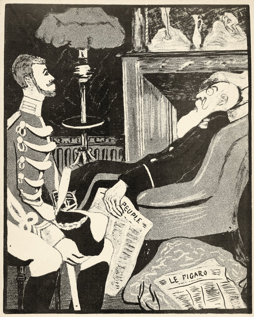 Egy fiatal I. Albert beszélget nagybátyjával, II. Lipóttal, 1904. alkotó: Georges d 1878 1937 Ostoya
