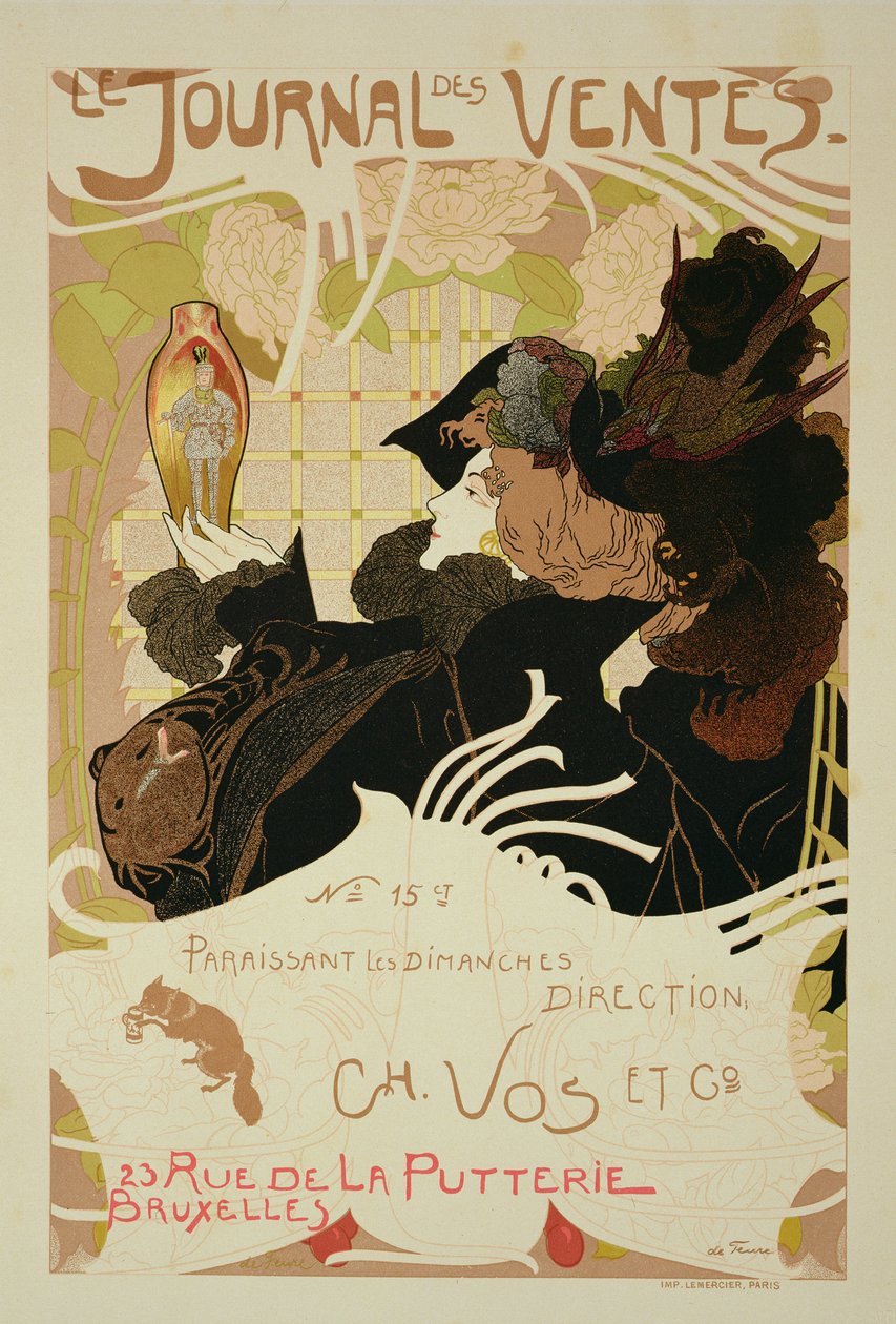 A „Le Journal des Ventes” 1897-es plakát reprodukciója alkotó: Georges de Feure