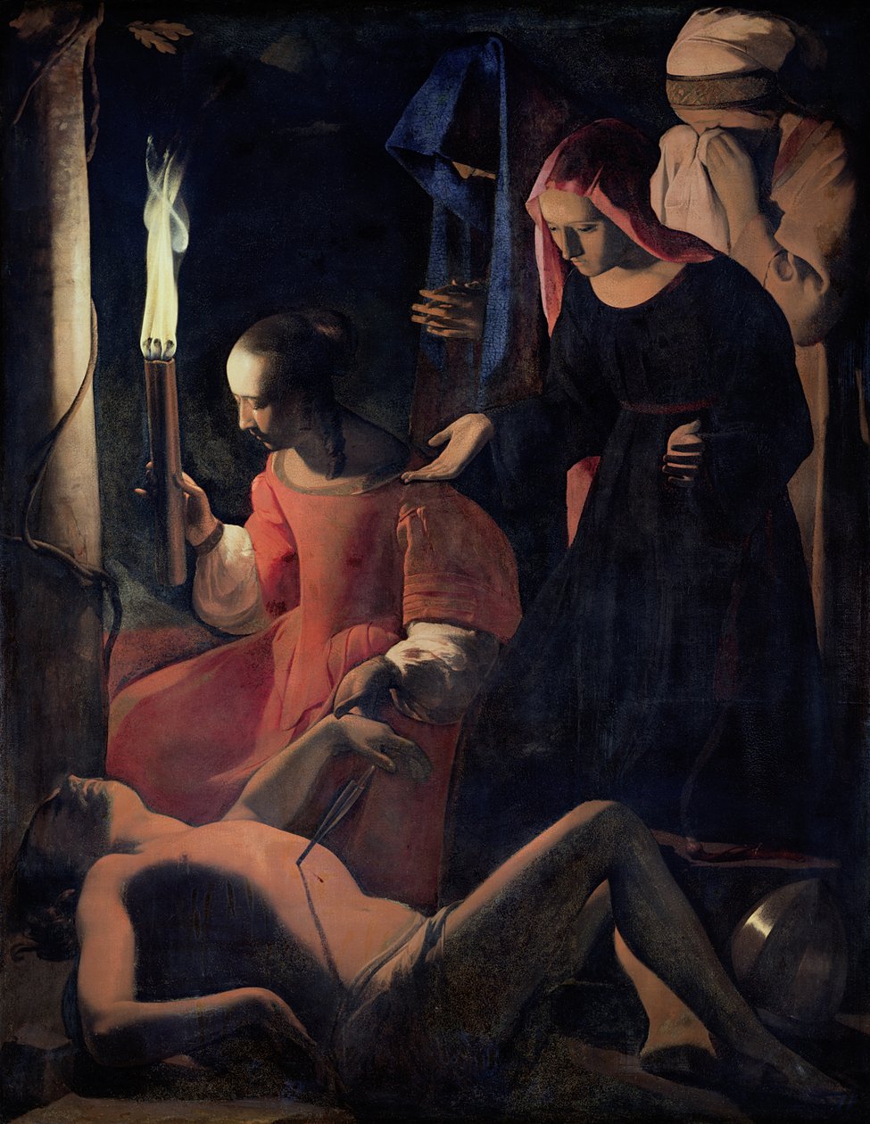Szent Sebestyén Szent Irén gondozása alkotó: Georges de La Tour