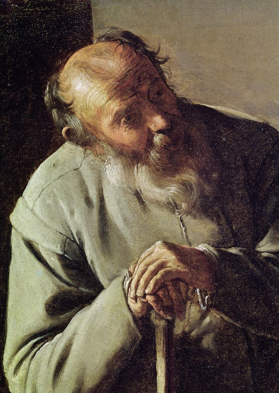 Egy öregember, részlet a fejről, 1618-1919 olaj, vászon alkotó: Georges de La Tour