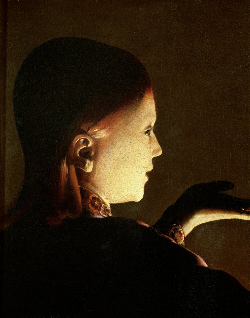József és az angyal, 1652 olaj, vászon, 3126 részlet alkotó: Georges de La Tour