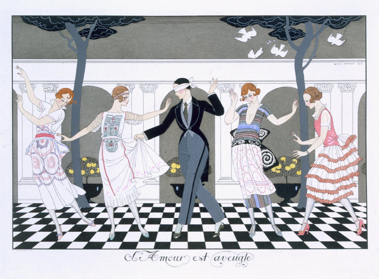 A szerelem vak, metszett Henri Reidel alkotó: Georges (after) Barbier