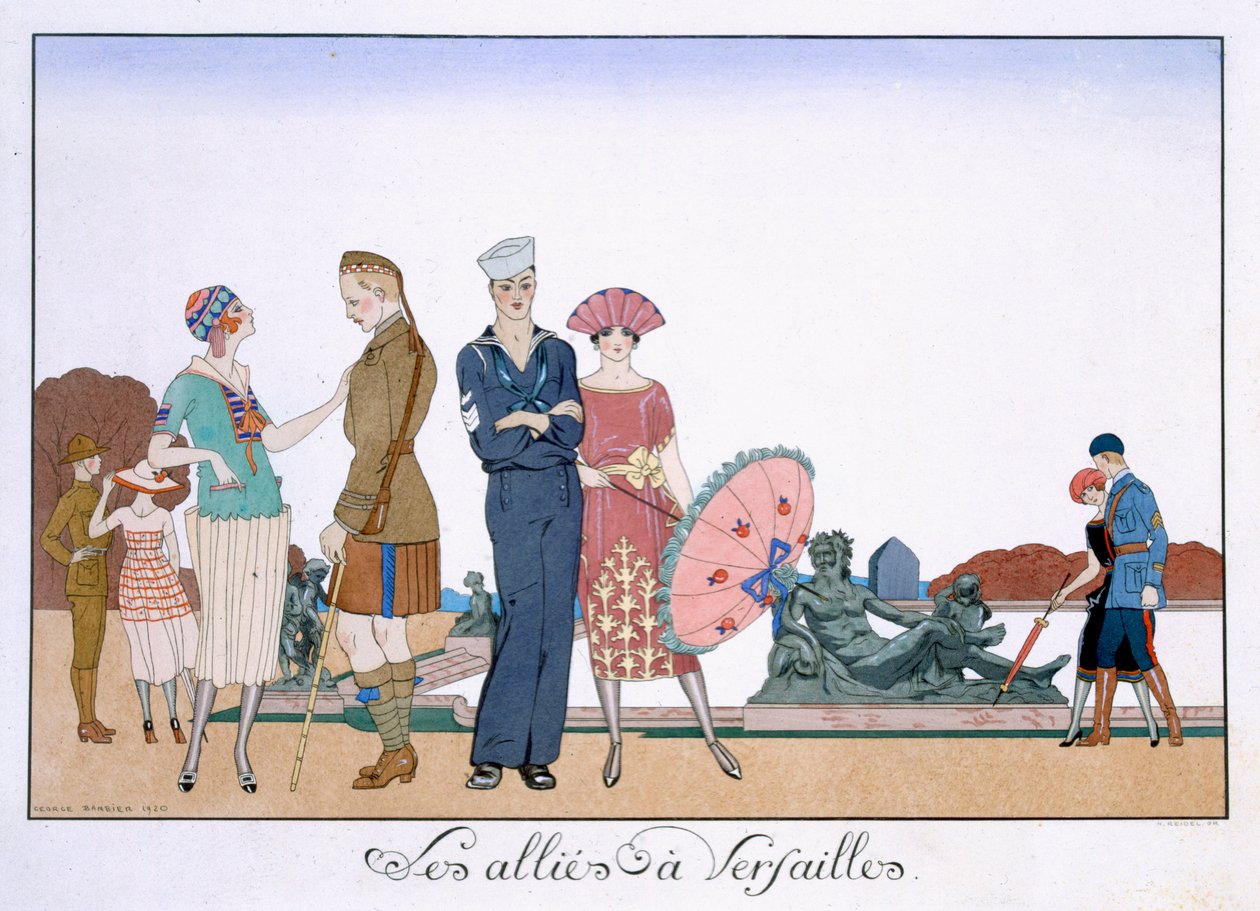 A versailles-i szövetségesek, metszett Henri Reidel alkotó: Georges (after) Barbier