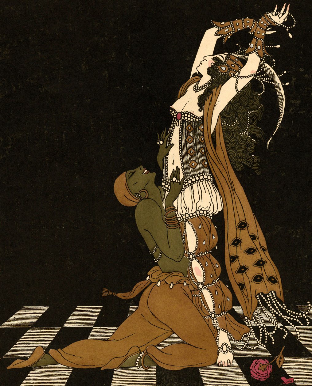Vaslav Nijinsky és Ida Rubinstein a Schéhérazade-ben alkotó: Georges (after) Barbier