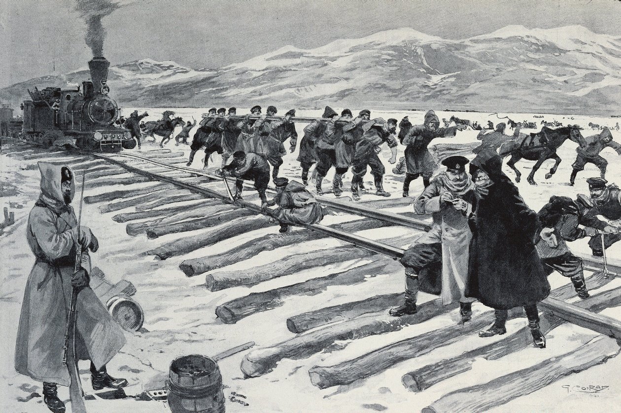 OROSZORSZÁG. A Bajkál-tó átkelése (metszet) alkotó: Georges (after) Conrad
