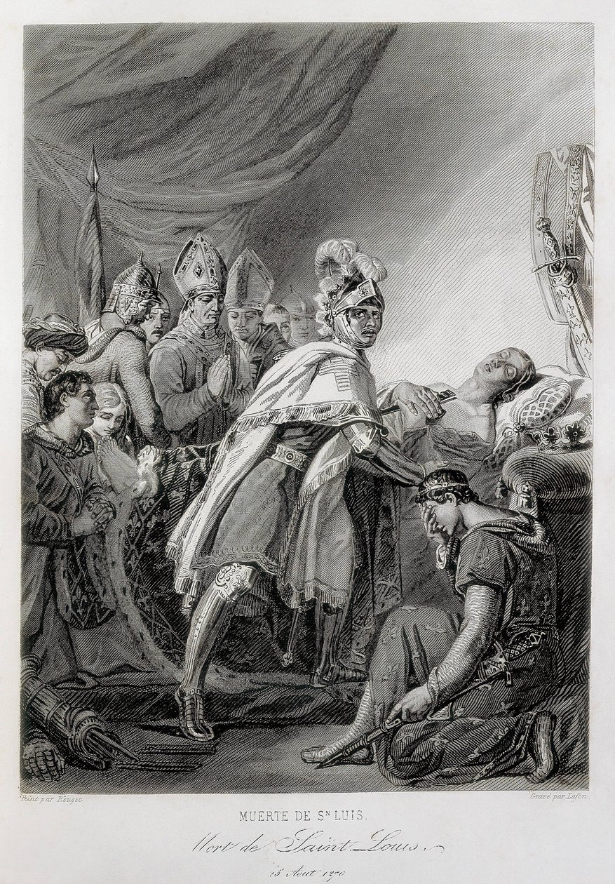 IX. LOUIS, Szent Lajos, Franciaország (metszet) alkotó: Georges (after) Rouget