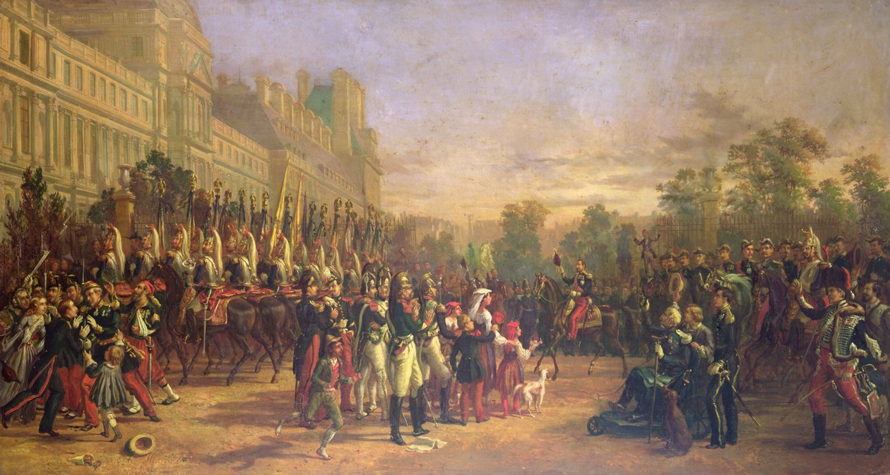 Érkezés III. Napóleon és csapatai Olaszországból hazatérő Tuileriákba 1859 augusztusában (olaj, vászon) alkotó: Georges Achille de Magrath