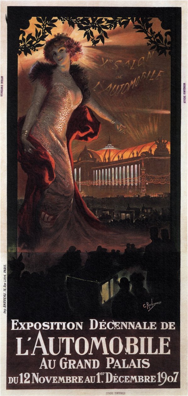 Évtizedes autókiállítás a Grand Palaisban, 1907 alkotó: Georges Antoine Rochegrosse