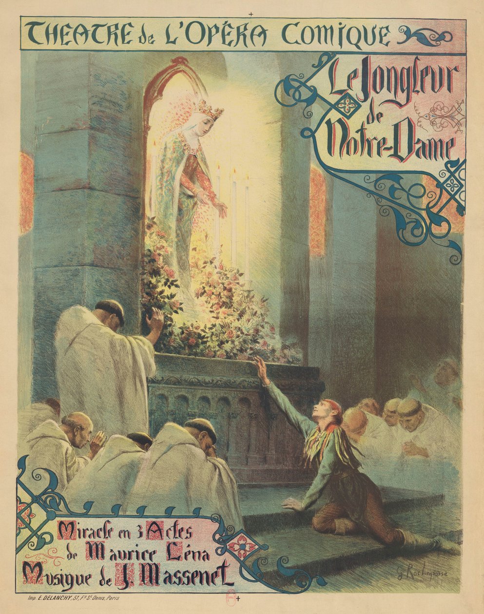 Premierplakát Jules Massenet Notre-Dame dzsungel című operájához, 1904. alkotó: Georges Antoine Rochegrosse