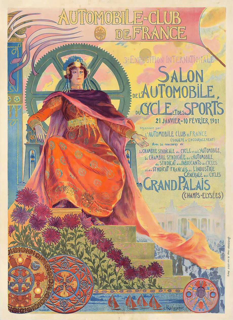 Autó-, kerékpár- és sportbemutató, 1901. január 25. - 1901. február 10. alkotó: Georges Antoine Rochegrosse