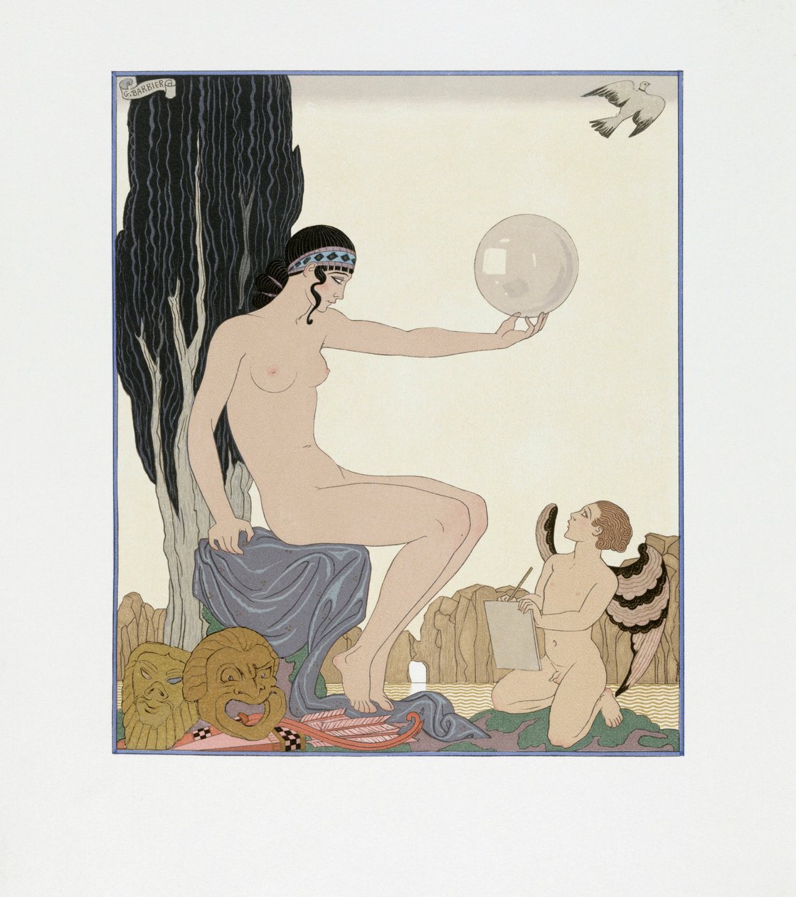 A múzsa inspirál egy művészt alkotó: Georges Barbier