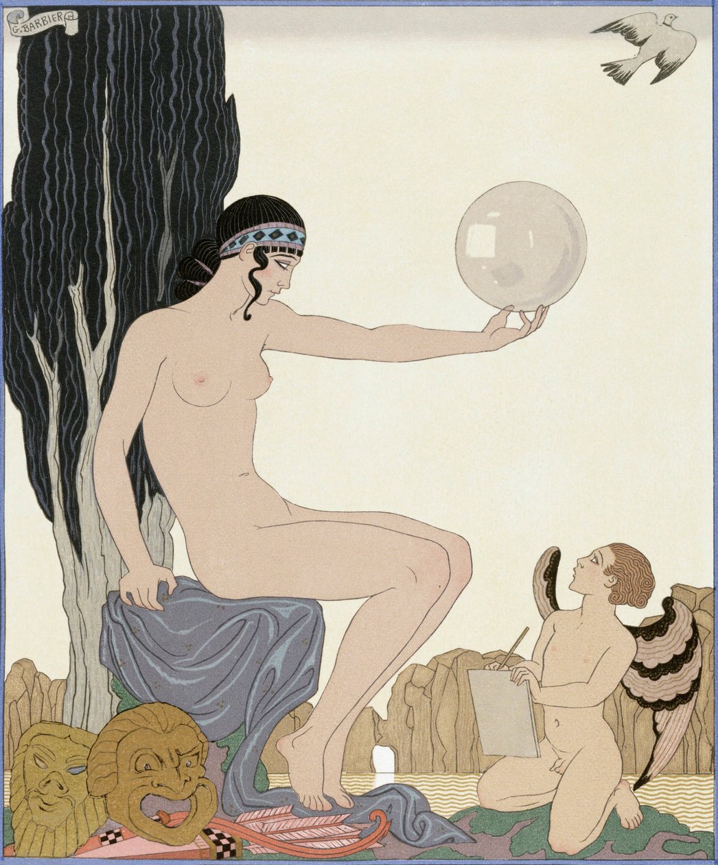 A múzsa inspirál egy művészt alkotó: Georges Barbier