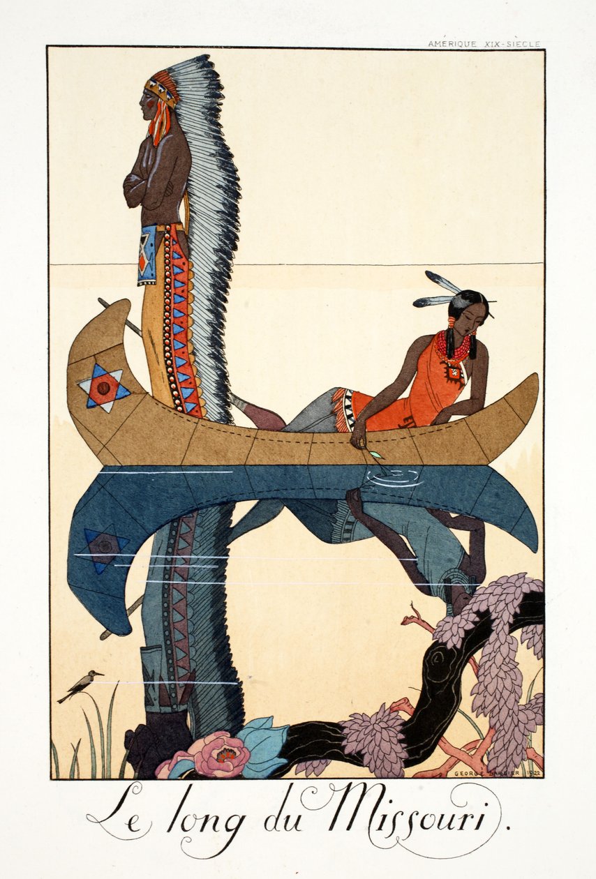 A Missouri mentén, a „Falbalas & Fanfreluches, a jelen, múlt és jövő módozatainak almanachjából” alkotó: Georges Barbier