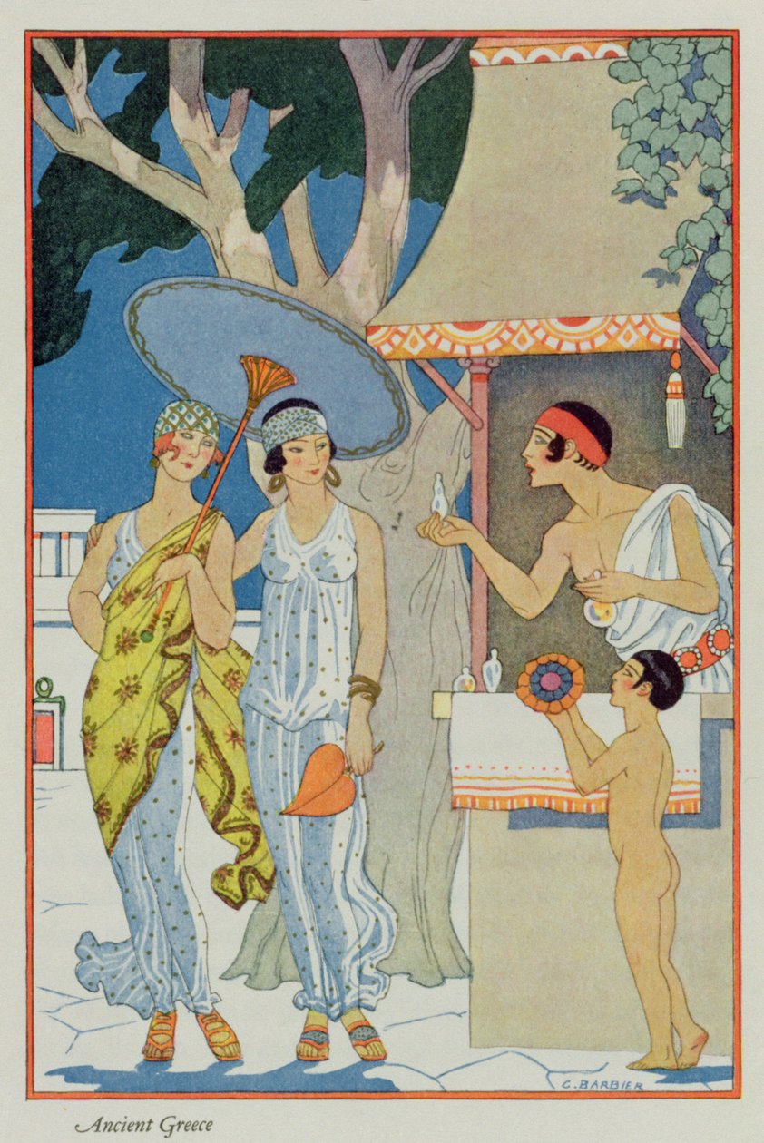 Az ókori Görögország, a "Parfüm művészete", pub. 1912 (pochoir print) alkotó: Georges Barbier